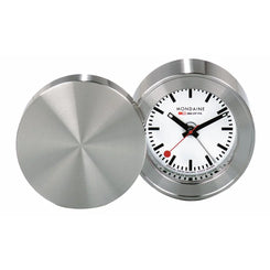 Mondaine Travel White Dial Alarm Clock