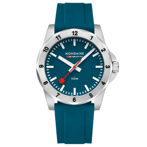 Mondaine Numeri Blue Silicone Watch