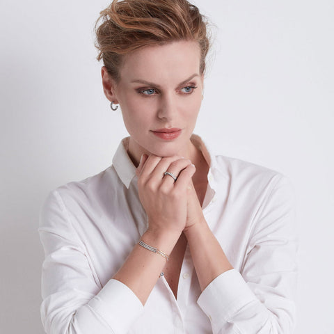 Marco Bicego Goa 18ct White Gold 0.19ct Diamond Crossover Ring, AG269 B2.