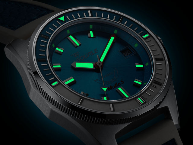 Squale Matic S Light Blue Rubber Watch