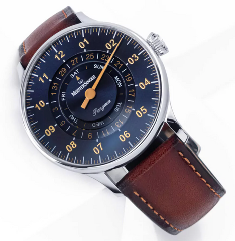 MeisterSinger Pangaea Day Date Steel Blue With Gold Watch