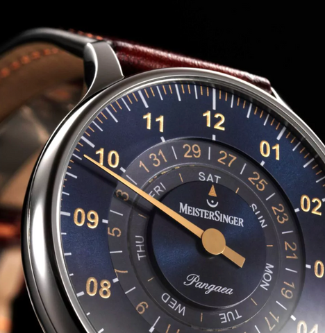 MeisterSinger Pangaea Day Date Steel Blue With Gold Watch
