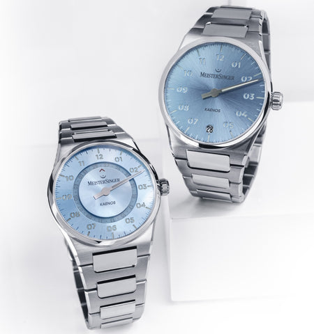 MeisterSinger Kaenos Open Date Sunburst Ice Blue Watch