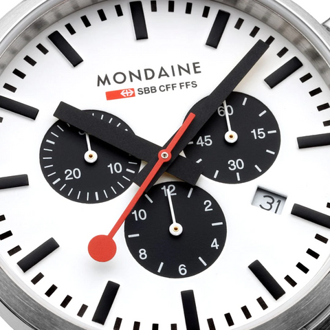 Mondaine Neo 41mm Black Vegan Grape Leather Watch
