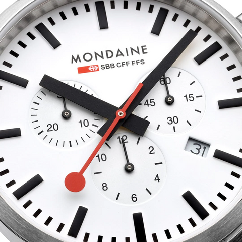 Mondaine Neo 41mm Black Vegan Grape Leather Watch