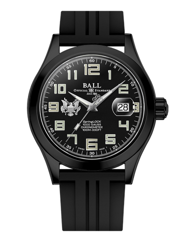 Ball Engineer III Army 43mm Black Dial Rubber Strap Watch