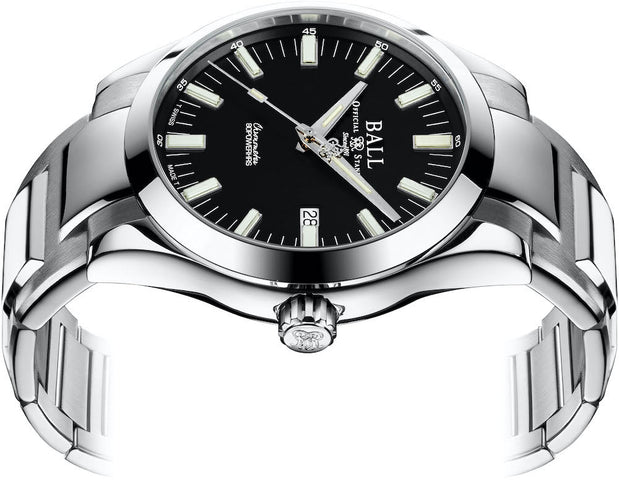 Ball Watch Company Engineer M Marvelight Watch with black dial, steel bracelet, steel case