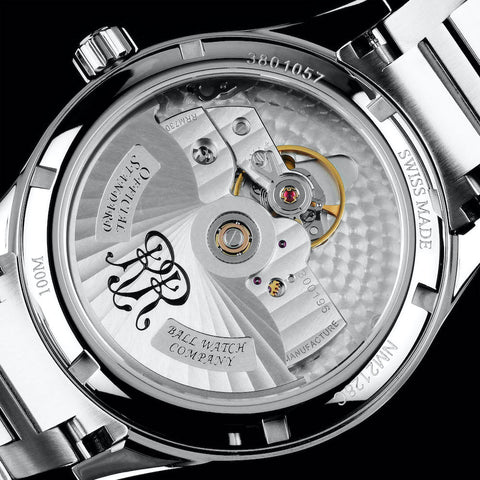 Ball Watch Company Engineer M Marvelight Watch with black dial, steel bracelet, steel case