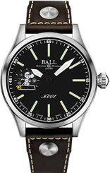 Ball Watch Company Ball Limited Edition Engineer Master II Snoopy Flying Ace with black dial, leather strap, steel case