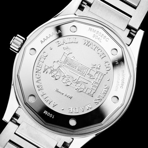 Ball Watch Company Engineer III Marvelight Chronometer Rainbow Watch with silver dial, steel bracelet, steel case