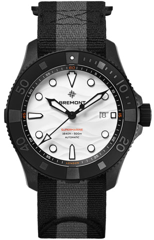 Bremont Supermarine Full Ceramic Polar White Nato Watch SM43-DT-BKCER-WH-N-S