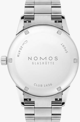 Nomos Glashutte Club Sport Neomatik 39 Tabac Steel Back Watch