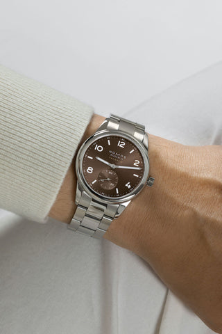 Nomos Glashutte Club Sport Neomatik 39 Tabac Steel Back Watch