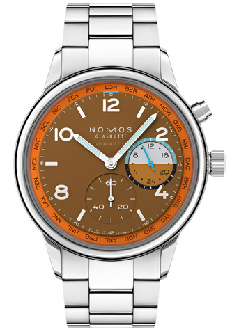 Nomos Glashutte Watch Club Sport Neomatik Worldtimer Canyon 790.S3