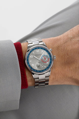 Nomos Glashutte Club Sport Neomatik Worldtimer Silver Sapphire Crystal Watch Pre-Order