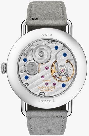 Nomos Glashutte Metro 33 Metro Silver Sapphire Crystal Watch