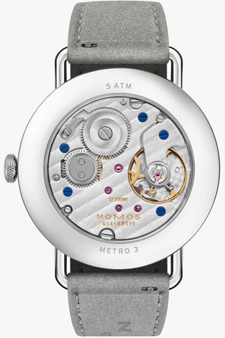 Nomos Glashutte Metro 33 Muted Red Sapphire Crystal Watch