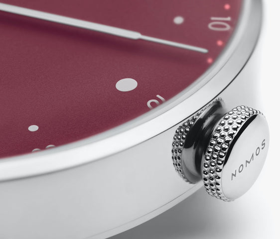 Nomos Glashutte Metro 33 Muted Red Sapphire Crystal Watch