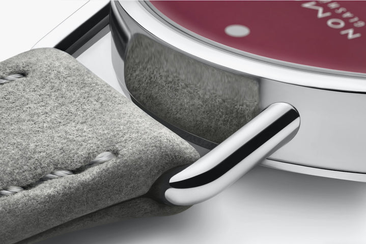 Nomos Glashutte Metro 33 Muted Red Sapphire Crystal Watch