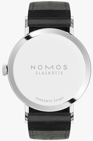 Nomos Glashutte Tangente 2Date Blue Steel Back Watch