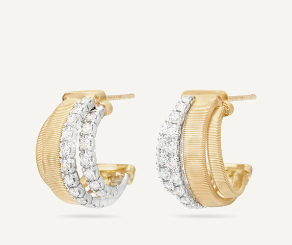 Marco Bicego Masai 18ct Yellow Gold Coil 0.76ct Diamond Earrings