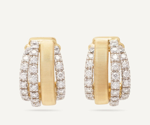 Marco Bicego Masai 18ct Yellow Gold Coil 1.08ct Diamond Earrings