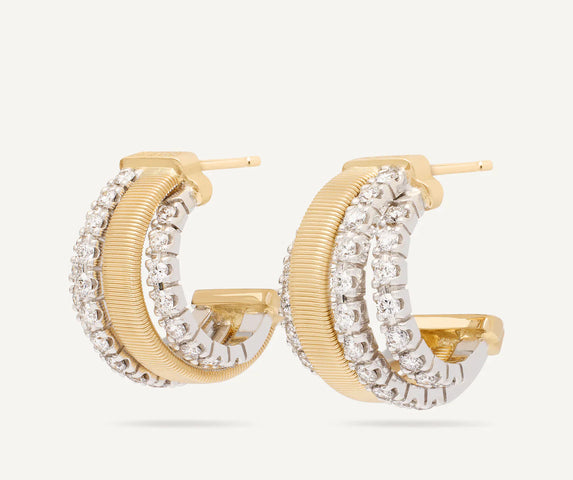 Marco Bicego Masai 18ct Yellow Gold Coil 1.08ct Diamond Earrings