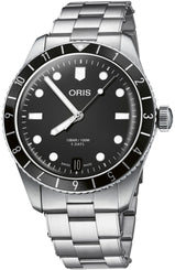 Oris Divers Sixty Five 12H Calibre 400 Bracelet Watch with black dial, steel bracelet, steel case