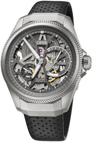 Oris Big Crown ProPilot X Calibre 115 Skeleton Leather Watch with leather strap, titanium case