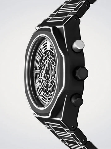 D1 Milano Black Sketch Polychrono Watch