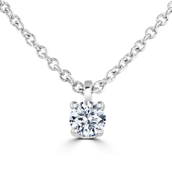 9ct White Gold 0.15ct Diamond Solitaire Necklace