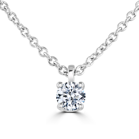 9ct White Gold 0.15ct Diamond Solitaire Necklace