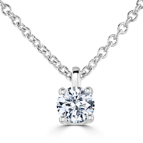 9ct White Gold 0.25ct Diamond Solitaire Necklace