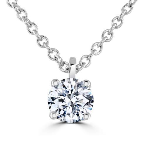 9ct White Gold 0.30ct Lab Grown Diamond Solitaire Necklace