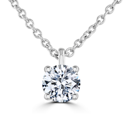 18ct White Gold 0.50ct Diamond Solitaire Necklace