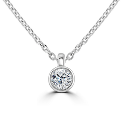 9ct White Gold 0.15ct Lab Grown Diamond Solitaire Necklace
