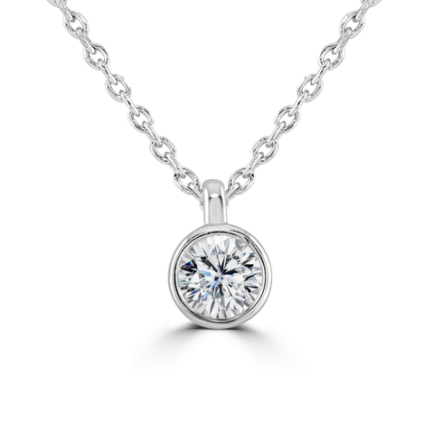 18ct White Gold 0.25ct Diamond Solitaire Necklace