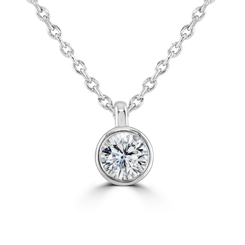 9ct White Gold 0.25ct Diamond Solitaire Necklace