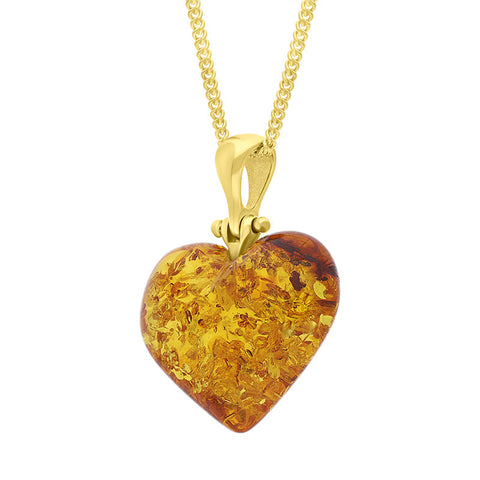 Gold Plated Small Amber Necklace