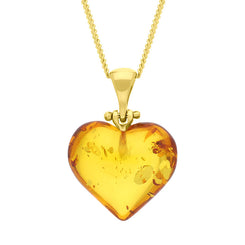 Gold Plated Small Amber Heart Necklace
