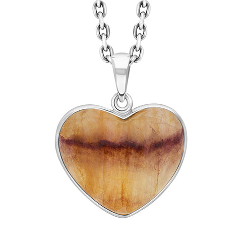 Sterling Silver Unique Blue John Heart Pendant