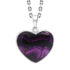Sterling Silver Blue John Unique Heart Pendant