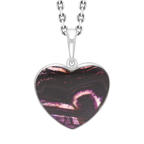 Sterling Silver Blue John Unique Heart Pendant