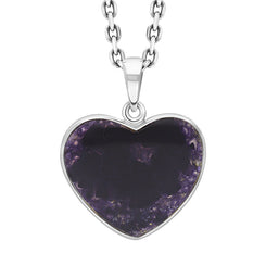 Sterling Silver Blue John Unique Heart Pendant