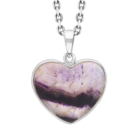 Sterling Silver Blue John Unique Heart Pendant