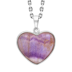 Sterling Silver Blue John Unique Heart Pendant