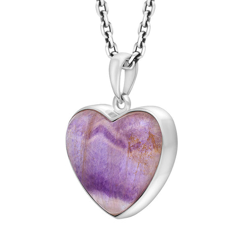 Sterling Silver Blue John Unique Heart Pendant