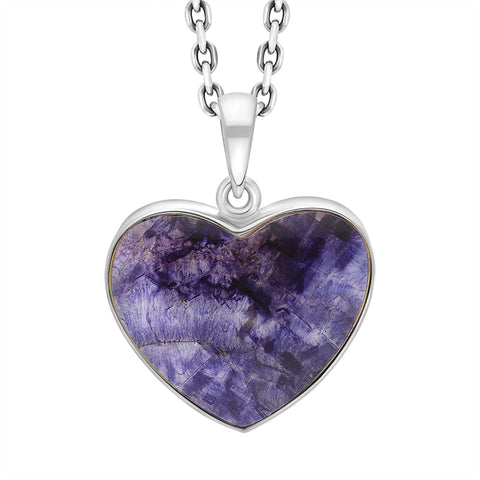 Sterling Silver Blue Unique Heart Pendant