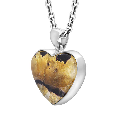 Sterling Silver Blue John Unique Heart Pendant