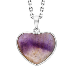 Sterling Silver Blue John Unique Heart Pendant